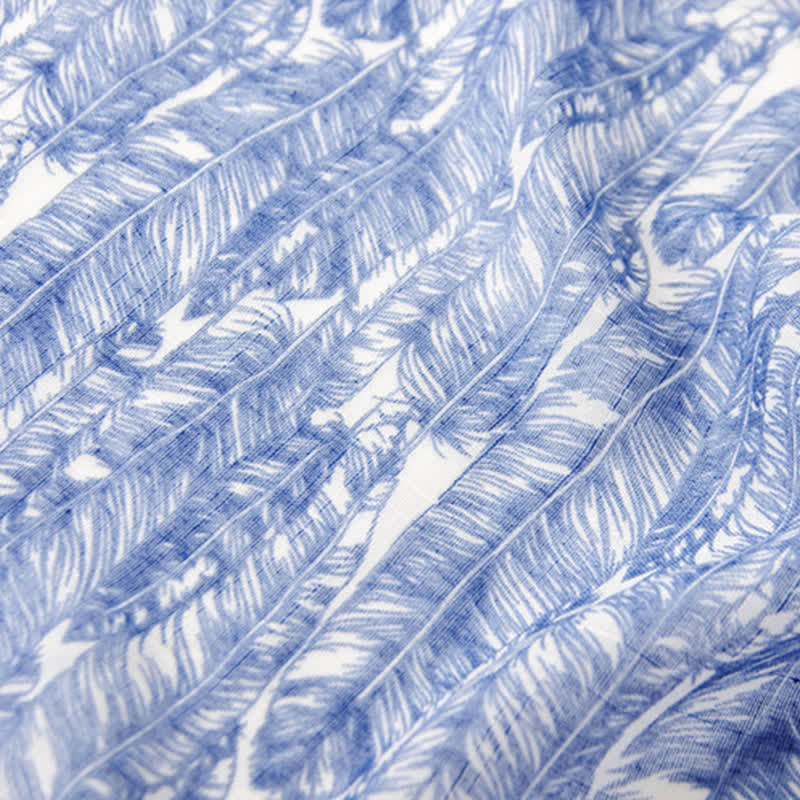 Olivenorma Blue Geometric Tassel Scarf - image 7