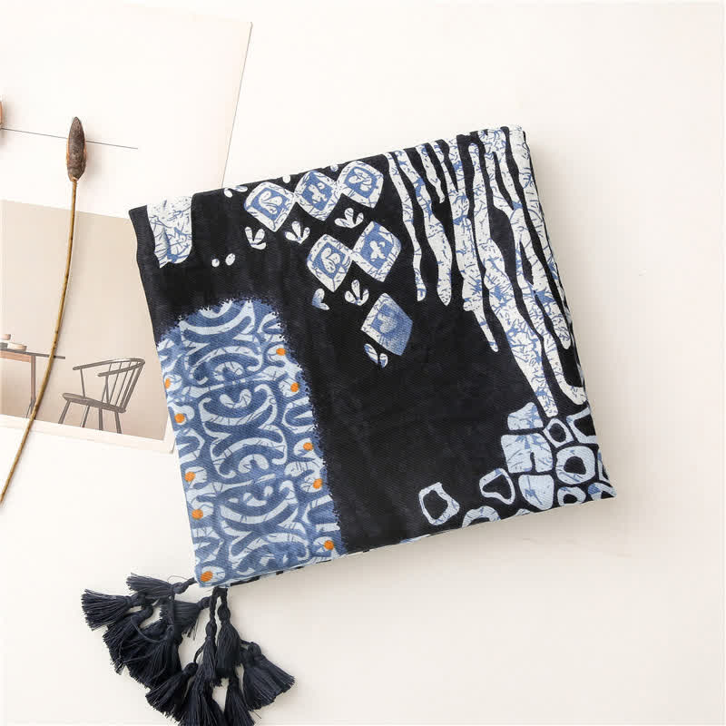 Olivenorma Indigo Boho Print Scarf - image 4