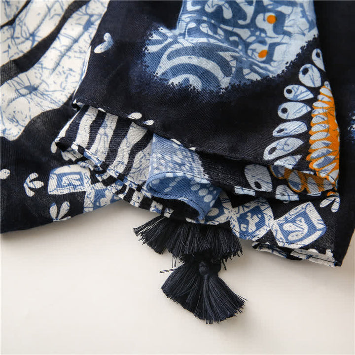 Olivenorma Indigo Boho Print Scarf - image 6