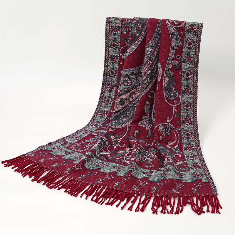 Olivenorma Vintage Folk Fringe Shawl - image 8