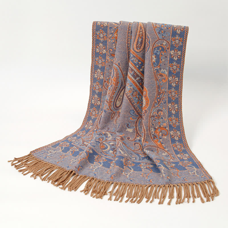 Olivenorma Vintage Folk Fringe Shawl - image 10