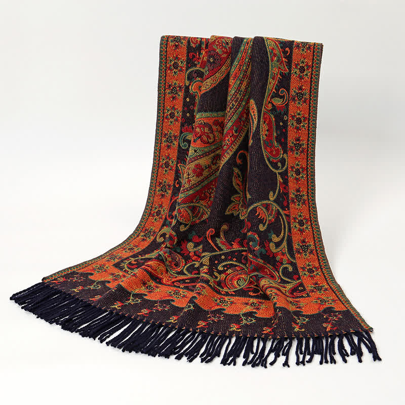 Olivenorma Vintage Folk Fringe Shawl - image 1