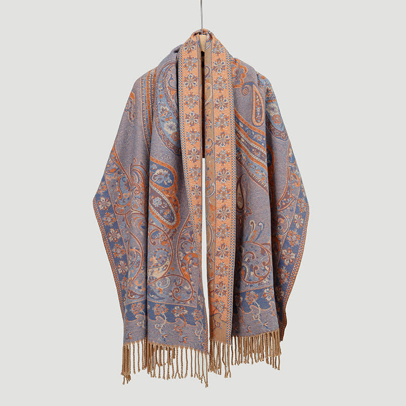 Olivenorma Vintage Folk Fringe Shawl - Light Pink - image 9