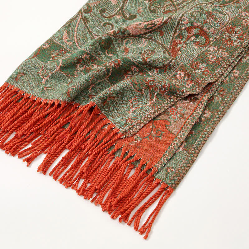 Olivenorma Vintage Folk Fringe Shawl - image 6