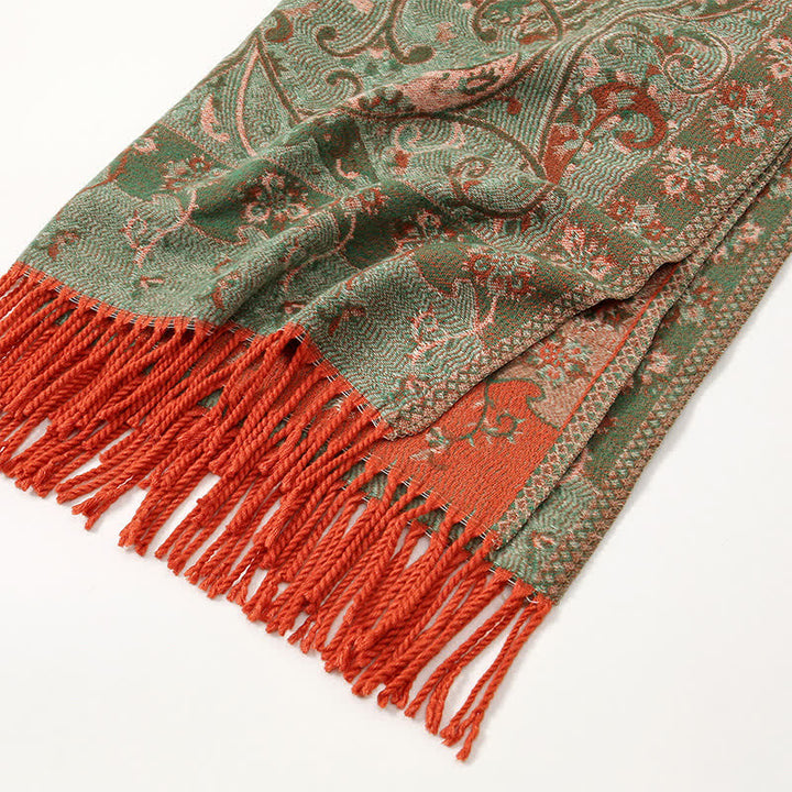 Olivenorma Vintage Folk Fringe Shawl - image 6