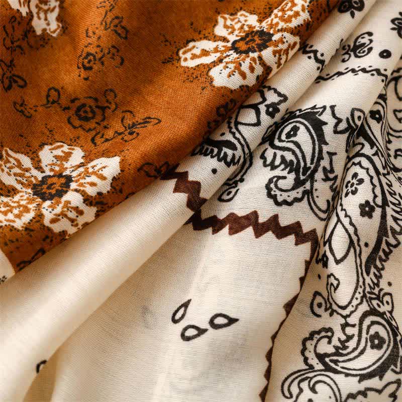 Olivenorma Ethnic Print Floral Tassel Scarf - image 6