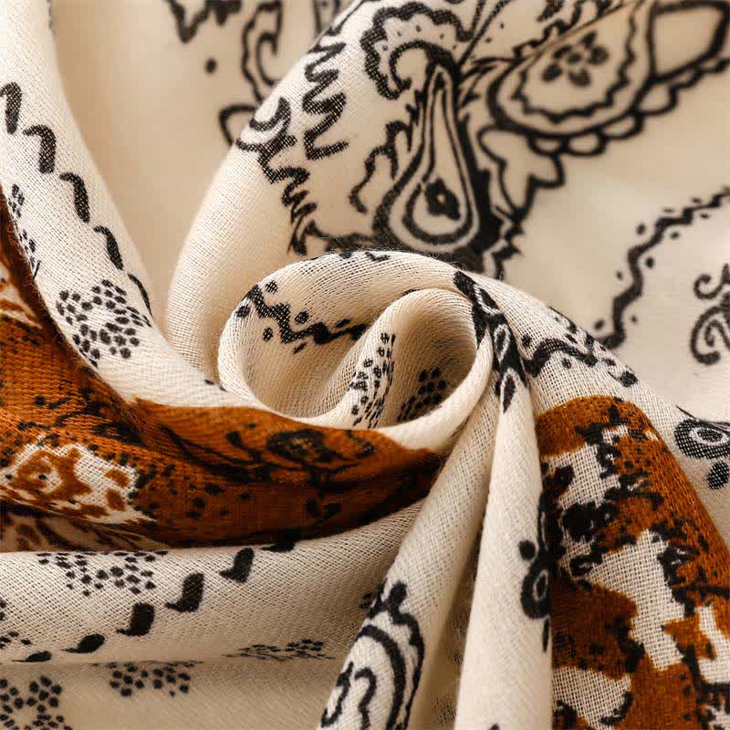 Olivenorma Ethnic Print Floral Tassel Scarf - image 4