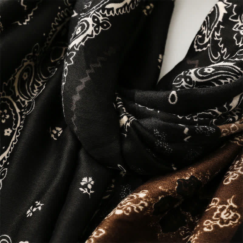 Olivenorma Ethnic Print Floral Tassel Scarf - image 8