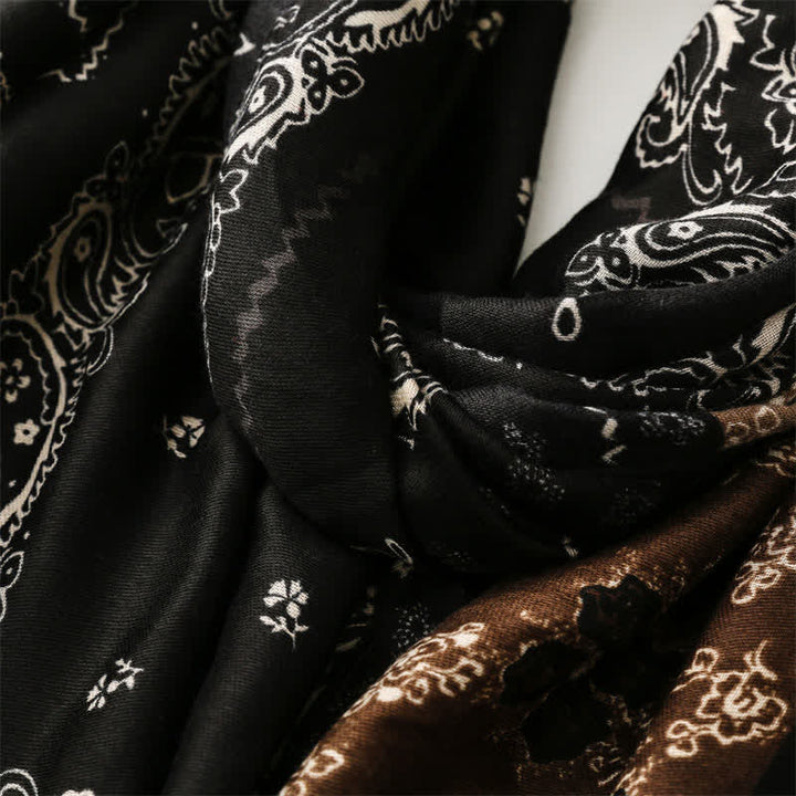 Olivenorma Ethnic Print Floral Tassel Scarf - image 8