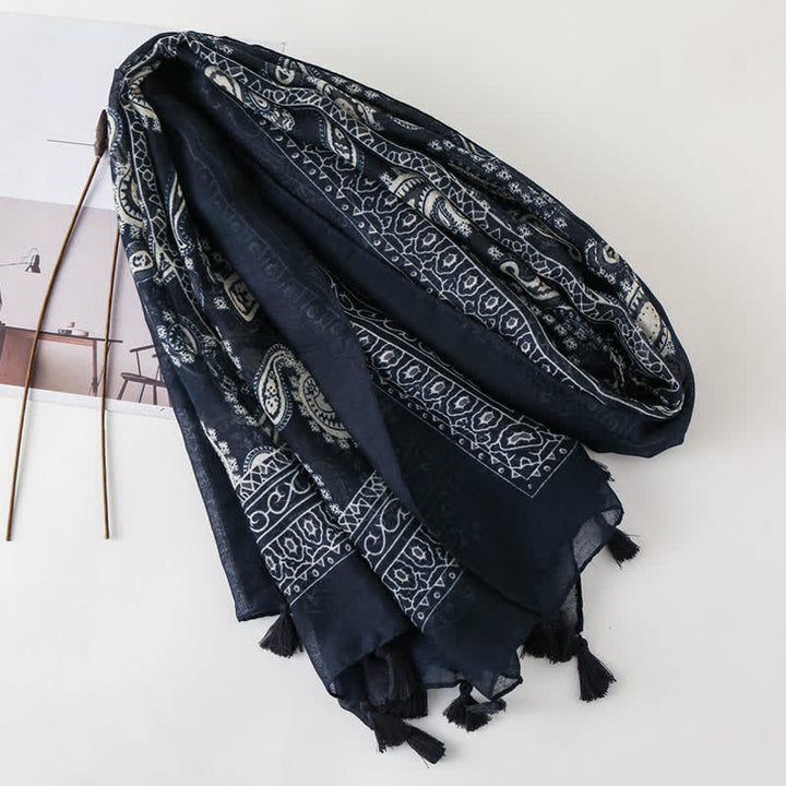 Olivenorma Midnight Paisley Voile Scarf - image 1