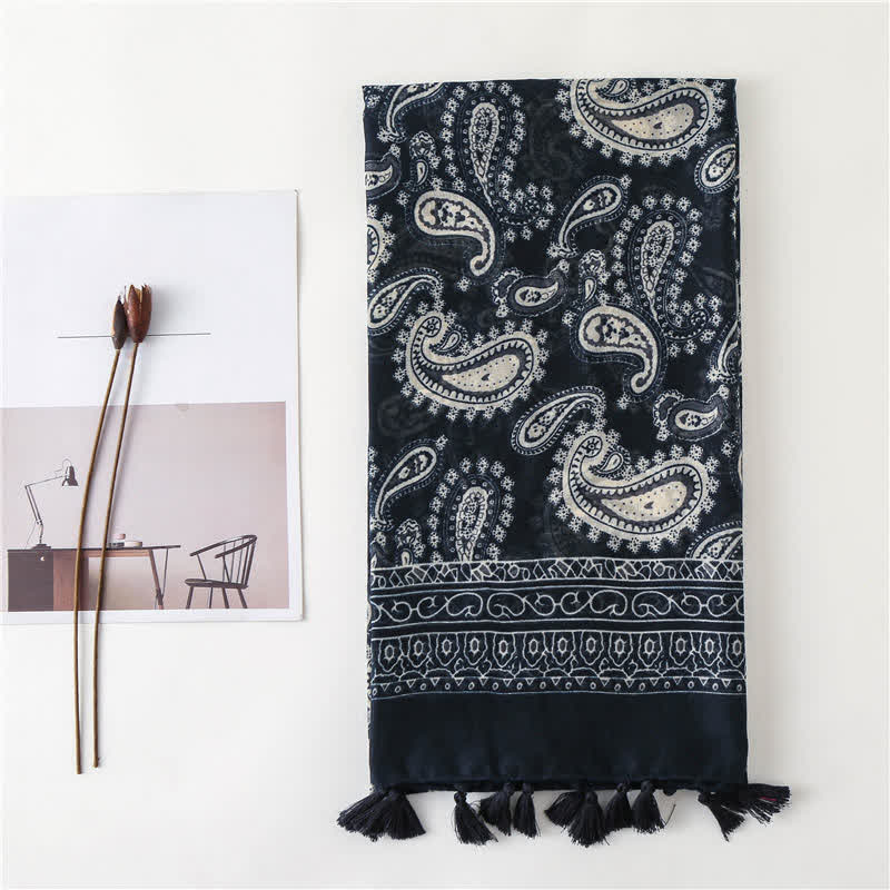 Olivenorma Midnight Paisley Voile Scarf - image 2