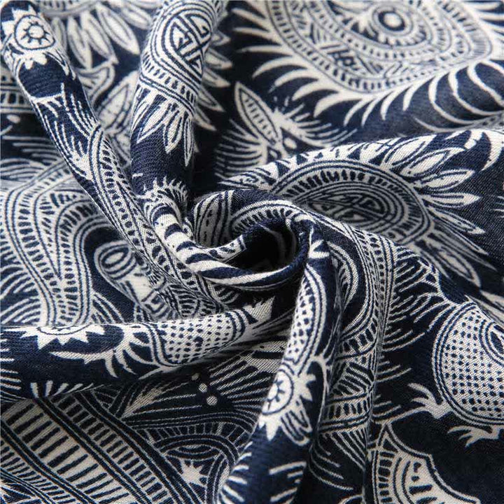 Olivenorma Sunburst Indigo Cotton-Linen Scarf - Indigo - image 0