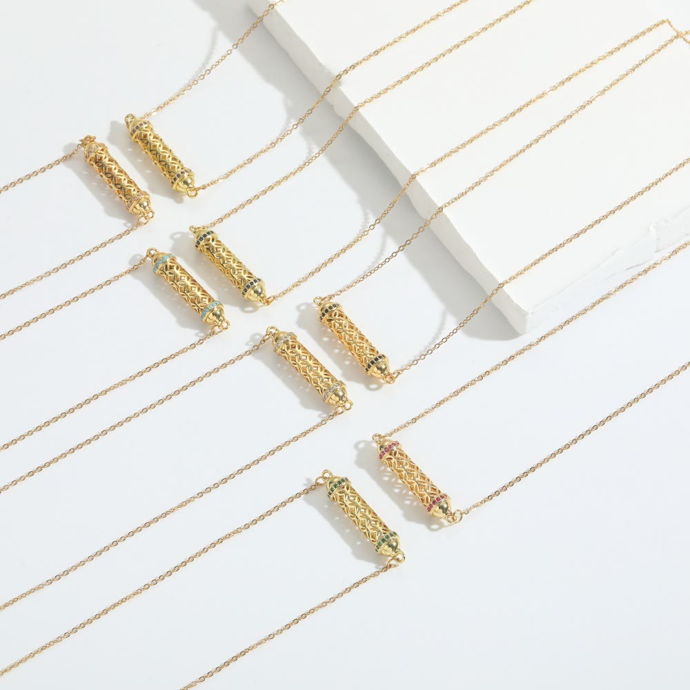 Olivenorma Vintage Hollow Tube Zirconia Choker Necklace - image 12
