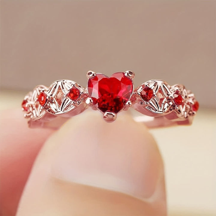 Olivenorma Garnet Heart Zircon Ring - image 4