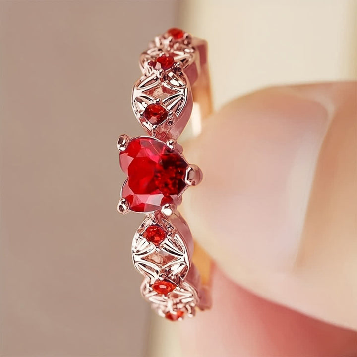 Olivenorma Garnet Heart Zircon Ring - image 8