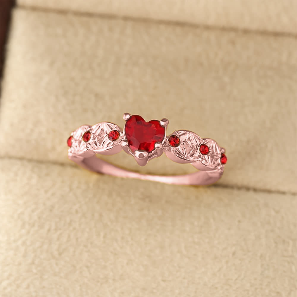 Olivenorma Garnet Heart Zircon Ring - image 6