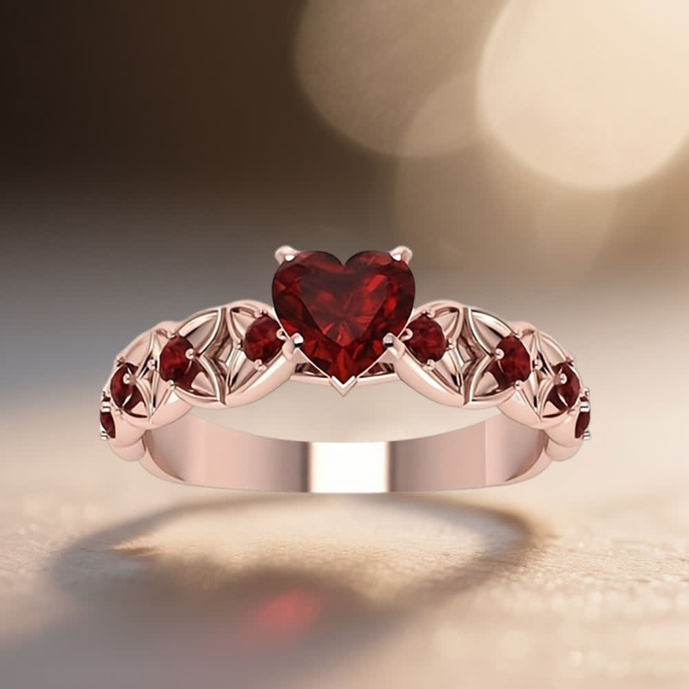 Olivenorma Garnet Heart Zircon Ring - US 10 - image 0