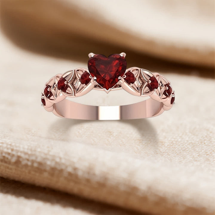 Olivenorma Garnet Heart Zircon Ring - image 7