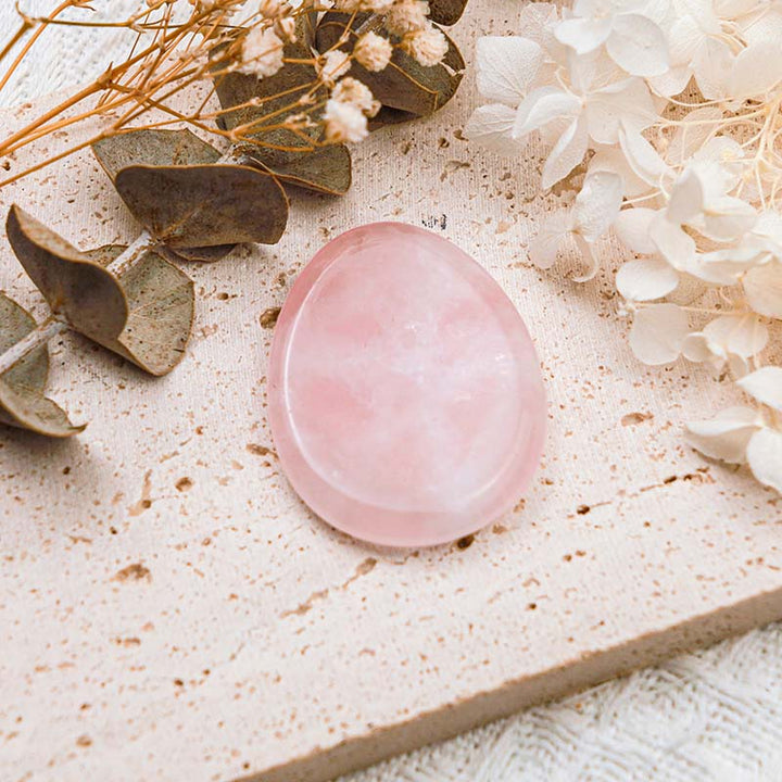 Olivenorma Rose Quartz Healing Thumb Worry Stone - Rose Quartz - image 0