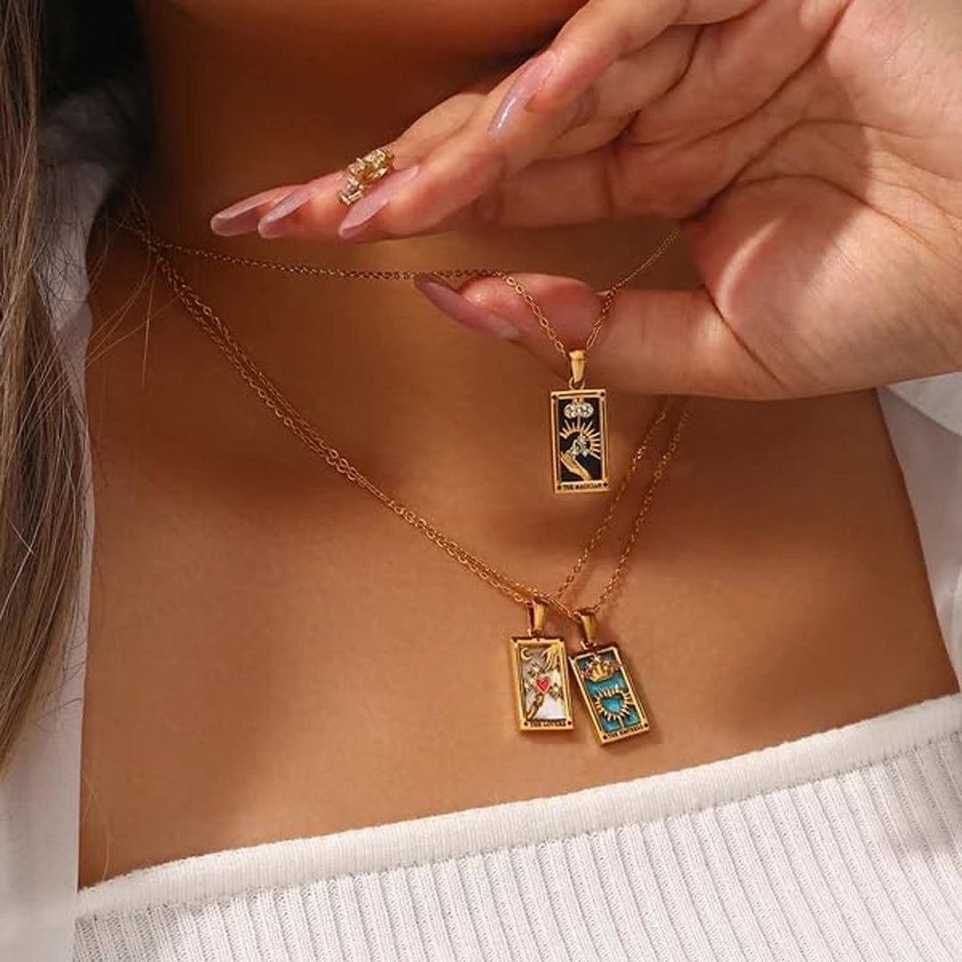 Olivenorma "Sun Lovers Star Moon" Tarot Cards Sign Necklace - image 9