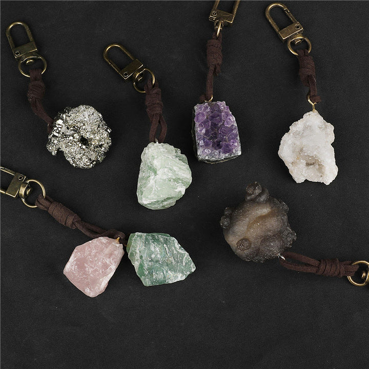 Olivenorma Natural Raw Crystal Gemstone Pendant Variety Keychain - image 16