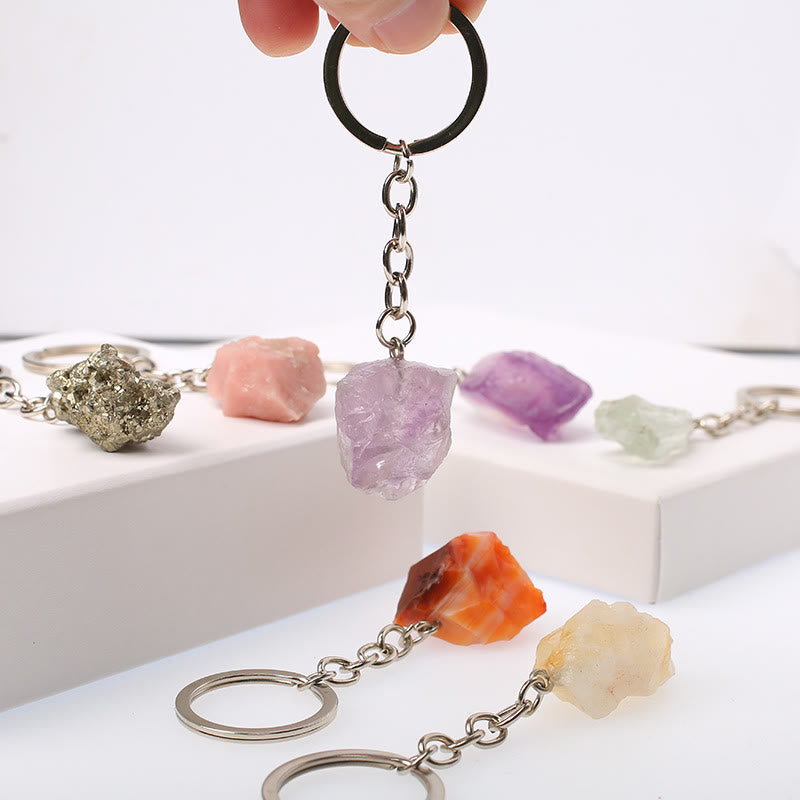 Olivenorma Unique Raw Crystal Raw Gemstone Keychain - image 0