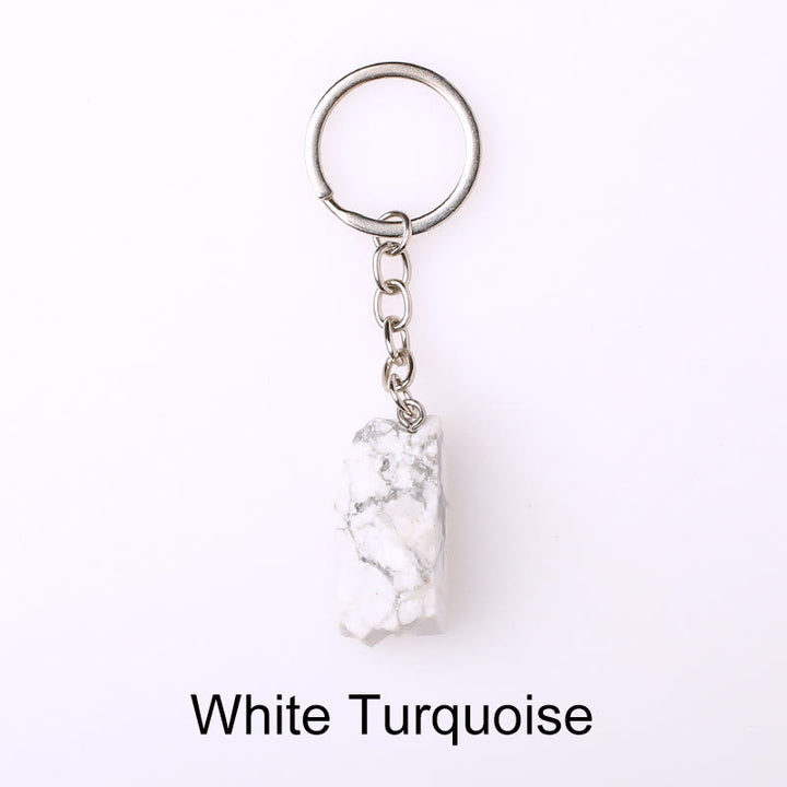 Olivenorma Unique Raw Crystal Raw Gemstone Keychain - White Turquoise - image 51