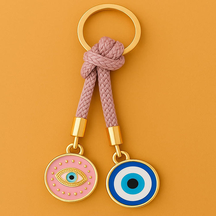 Olivenorma Colorful Knot Rope Evil Eye Keychain - Pink - image 2