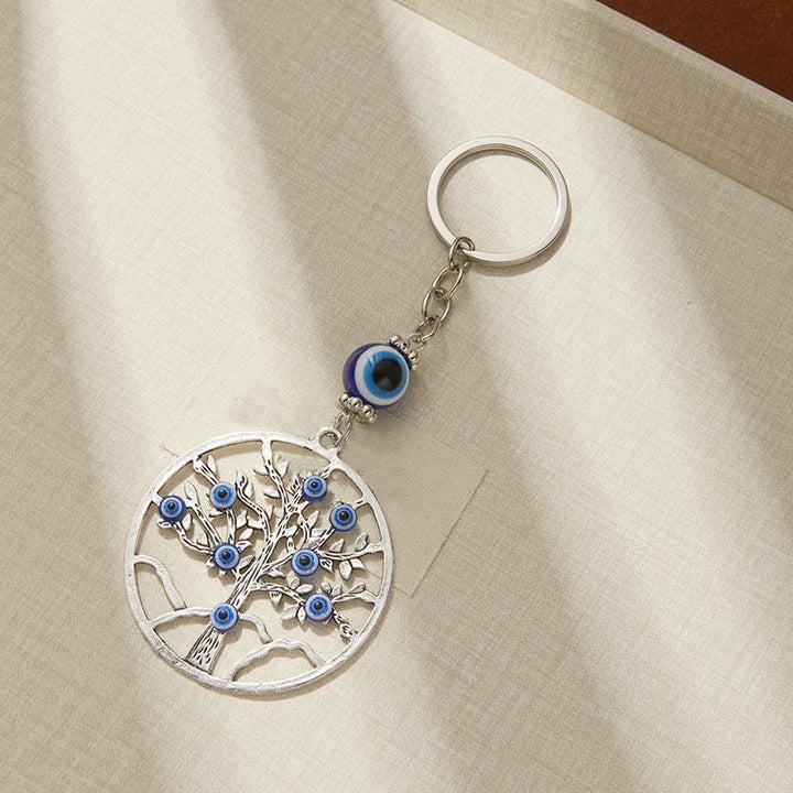 Olivenorma Creative Keychain with Blue Evil Eye & Animal/Plant Details - Flower - image 3