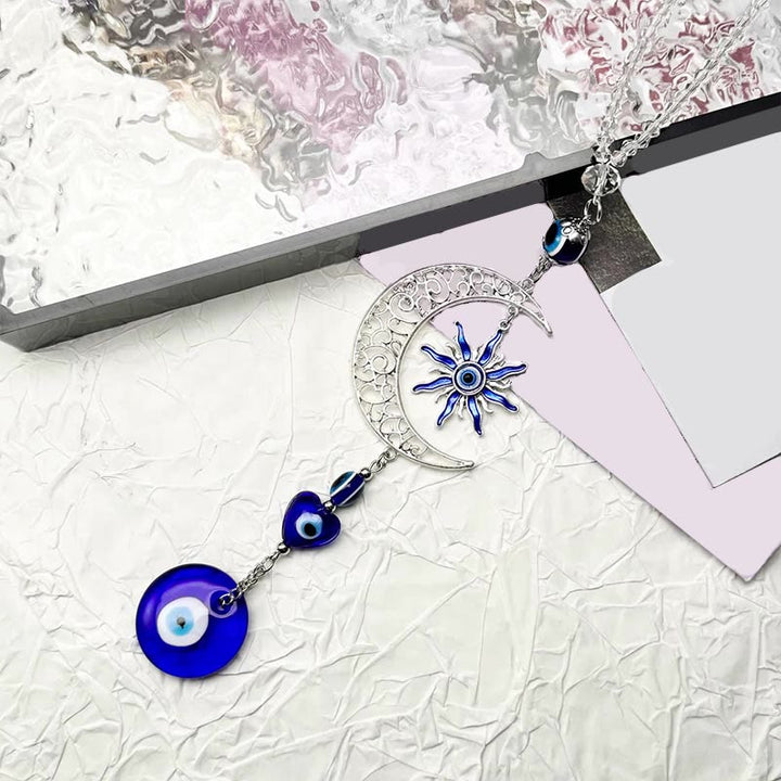Olivenorma Celestial Themed Evil Eye Keychain with Moon, Sun & Heart - image 1