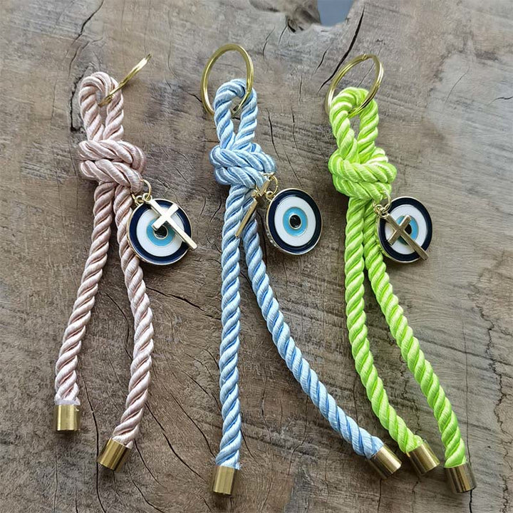Olivenorma Multi - Color Twisted Rope Evil Eye Keychain with Evil Eyes - image 12