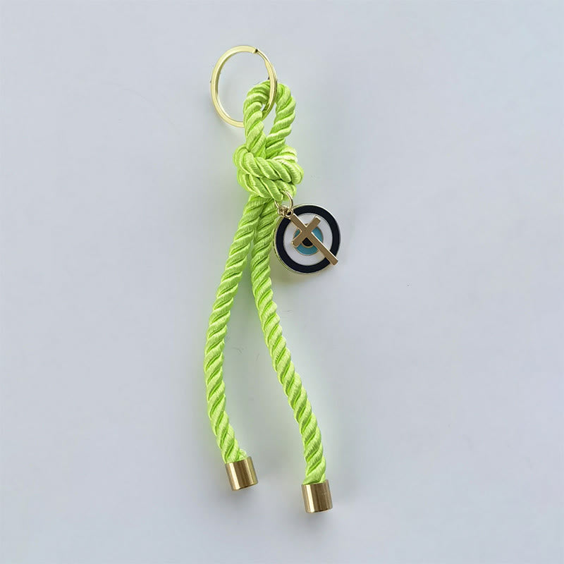 Olivenorma Multi - Color Twisted Rope Evil Eye Keychain with Evil Eyes - image 2