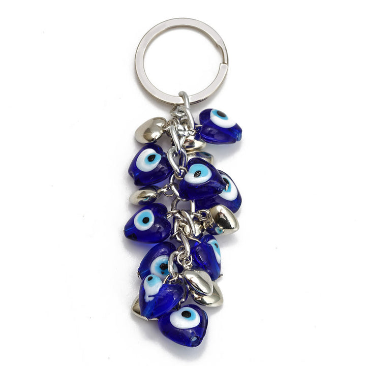 Olivenorma Vibrant Blue Heart Evil Eye Keychain with Multiple Charms - C - image 11