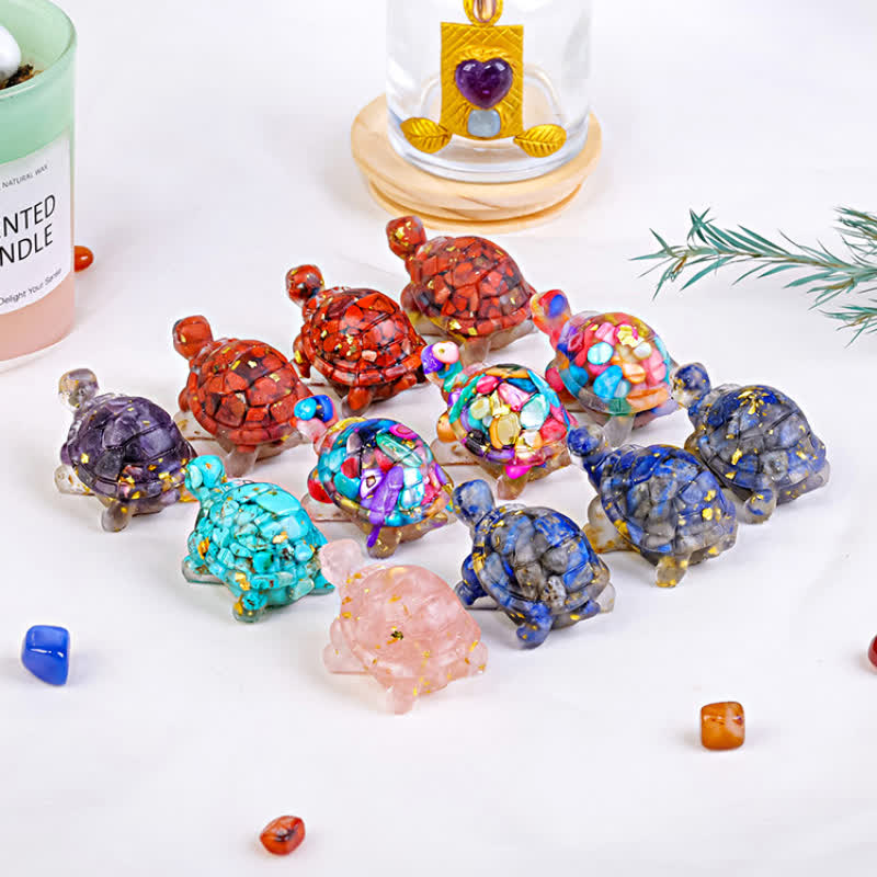 Olivenorma Golden Journey Gem Turtle Figurine Gemstone Decoration - image 2