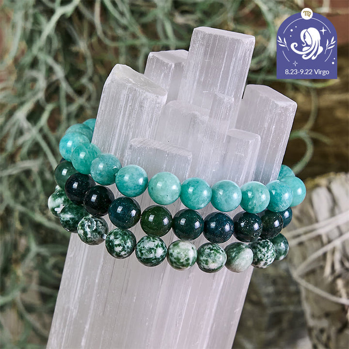 Olivenorma Virgo - Aug 23 - Sep 22 - Zodiac Astrology Crystal Bracelet Set - Virgo Bracelet Set - 10mm - image 0