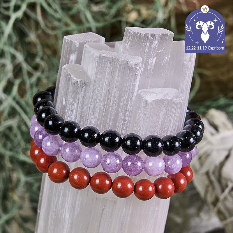 Olivenorma Capricorn - Dec 22 - Jan 19 - Zodiac Astrology Crystal Bracelet Set - Capricorn Bracelet Set - 10mm - image 0