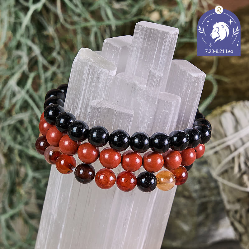 Olivenorma Leo - Jul 23 - Aug 22 - Zodiac Astrology Crystal Bracelet Set - Leo Bracelet Set - 10mm - image 0