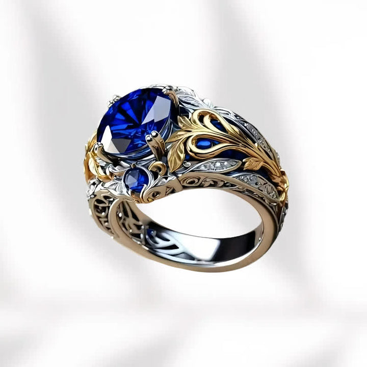 FREE Today: Blue Gold Sapphire Crystal Two Tone Ring - image 2