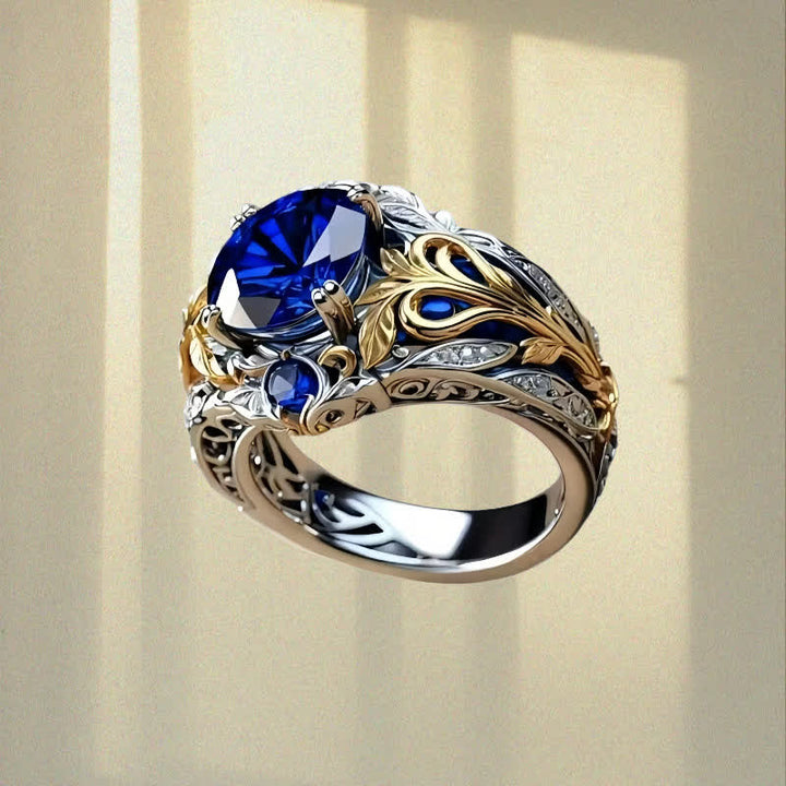 FREE Today: Blue Gold Sapphire Crystal Two Tone Ring - image 4