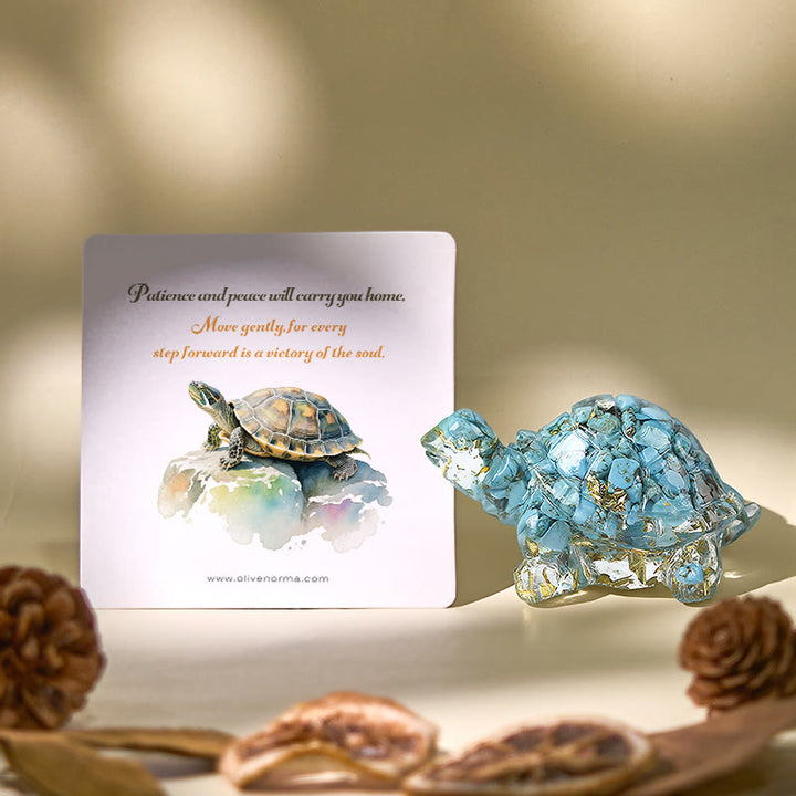 Olivenorma Golden Journey Gem Turtle Figurine Gemstone Decoration - image 0