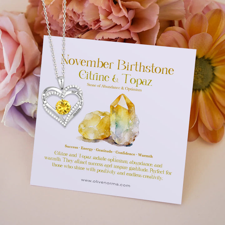 Olivenorma "I Love You Always and Forever" – Forever Love Birthstone Heart Necklace - Silver - November - With Birthstone Card - image 25