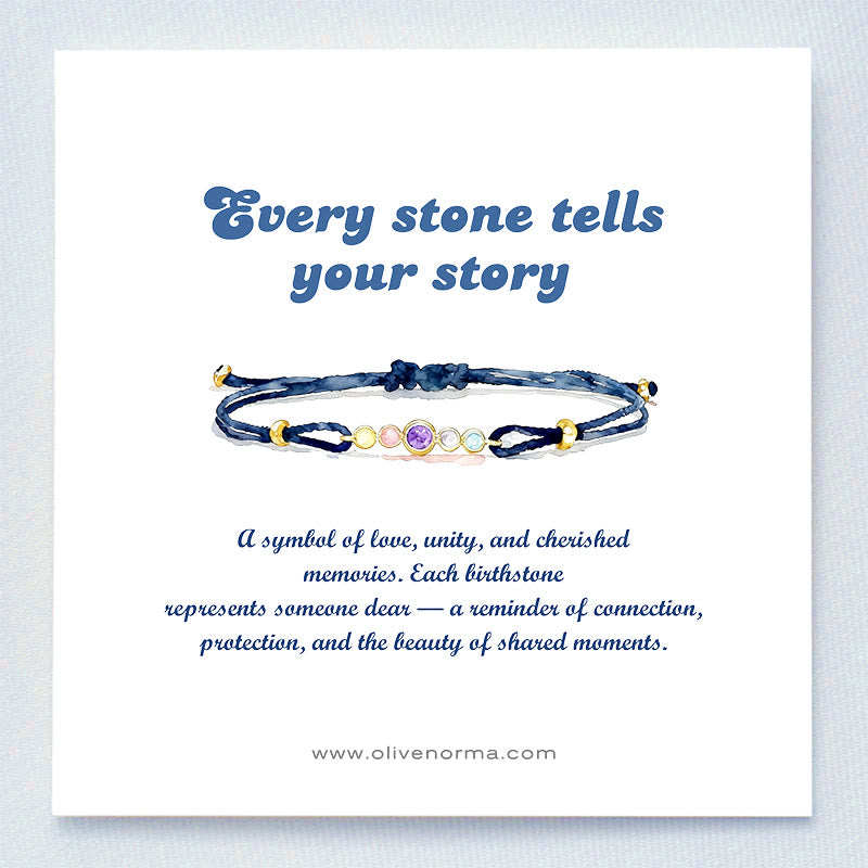 Olivenorma 2-7 Birthstones Bezel Set Customized Gift Card Bracelet - image 4