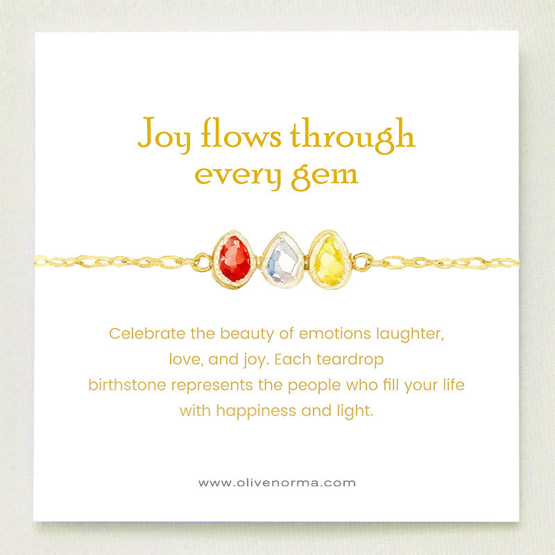 Olivenorma Tears Of Joy 1-8 Teardrop Birthstone Gift Card Necklace - image 4