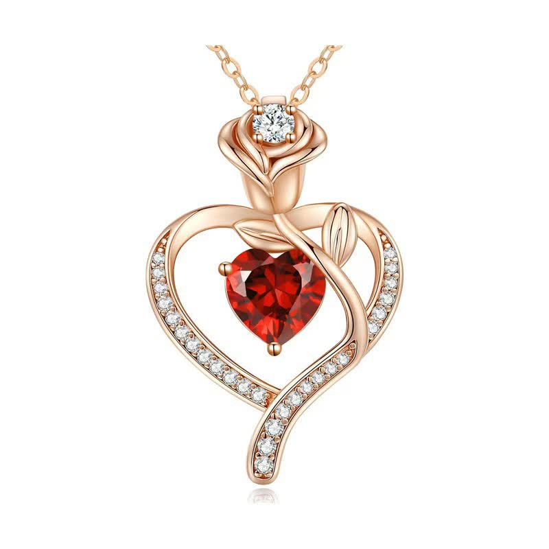 FREE Today: Rose Flower Love Heart Birthstone Gift Card Necklace - image 9