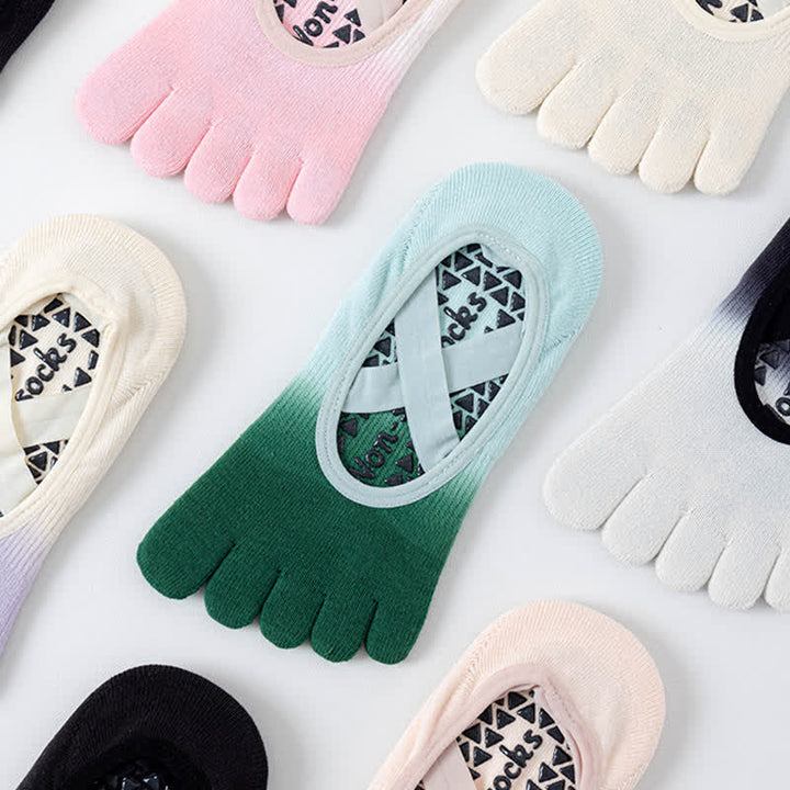 Olivenorma Gradient Five-Toe Non-Slip Yoga Socks for Women – Breathable Toe Separation Grip Pilates Barre Socks with Silicone Sole, Sweat-Wicking Fitness Socks - image 19