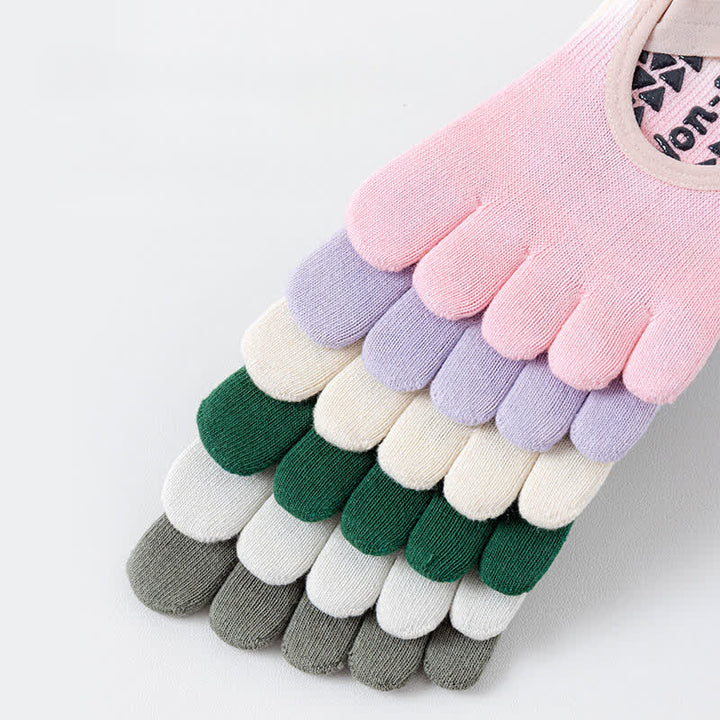 Olivenorma Gradient Five-Toe Non-Slip Yoga Socks for Women – Breathable Toe Separation Grip Pilates Barre Socks with Silicone Sole, Sweat-Wicking Fitness Socks - image 22