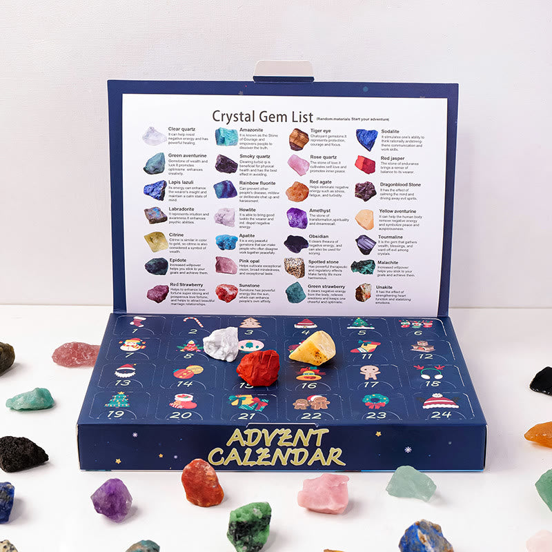 Olivenorma Crystal Christmas Mystery Box Series 2025 Crystal Advent Calendar - 24 Pieces Raw Stone - image 1
