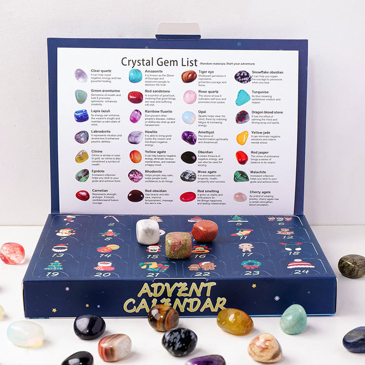 Olivenorma Crystal Christmas Mystery Box Series 2025 Crystal Advent Calendar - 24 Pieces Polished Stone - image 5