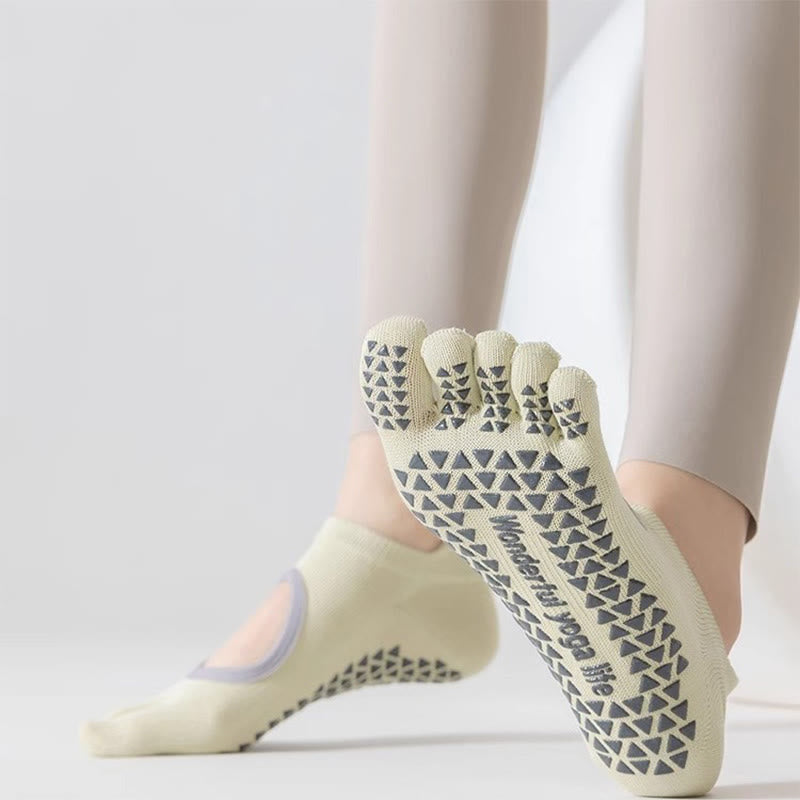 Olivenorma Five-Toe Non-Slip Grip Pilates Barre Socks for Women with Breathable Cotton Design, Toe Separation & Silicone Anti-Skid Sole Yoga Socks - image 7