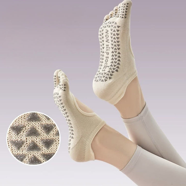 Olivenorma Five-Toe Non-Slip Grip Pilates Barre Socks for Women with Breathable Cotton Design, Toe Separation & Silicone Anti-Skid Sole Yoga Socks - image 6